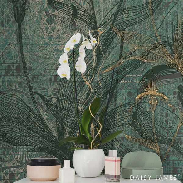 The Green Orchid wallpaper-Daisy James-Selected Wallpapers & Interiors