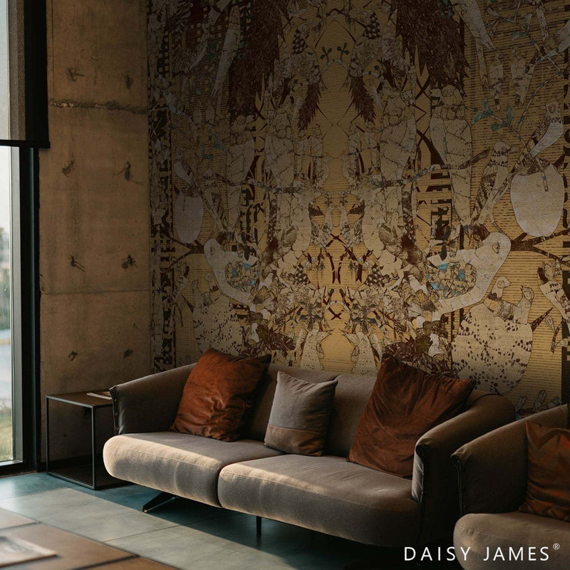 The Herald Ocher behang van Daisy James