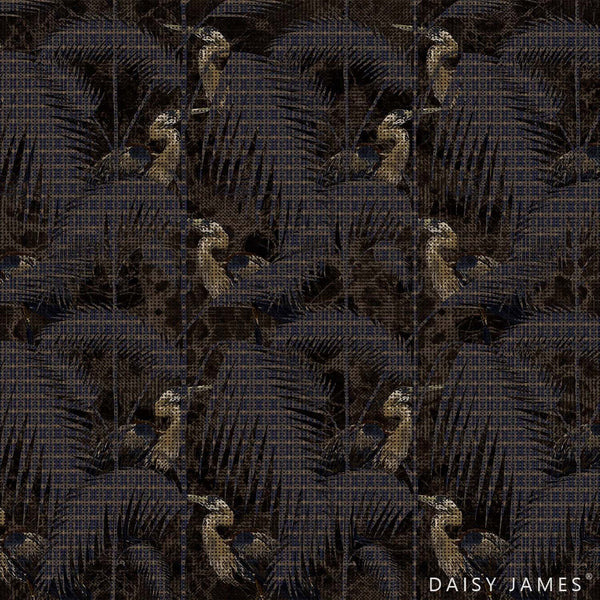 The Heron behang-behang-Daisy James-Original-Vinyl-M2-Selected Wallpapers & Interiors