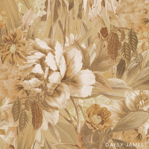 The Hosta Yellow behang-Behang-Daisy James-Yellow-Vinyl-M2-Selected Wallpapers & Interiors