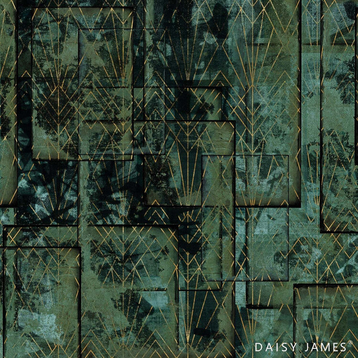 The Jade-behang-Tapete-Daisy James-Green-Vinyl-DJ239-Selected Wallpapers