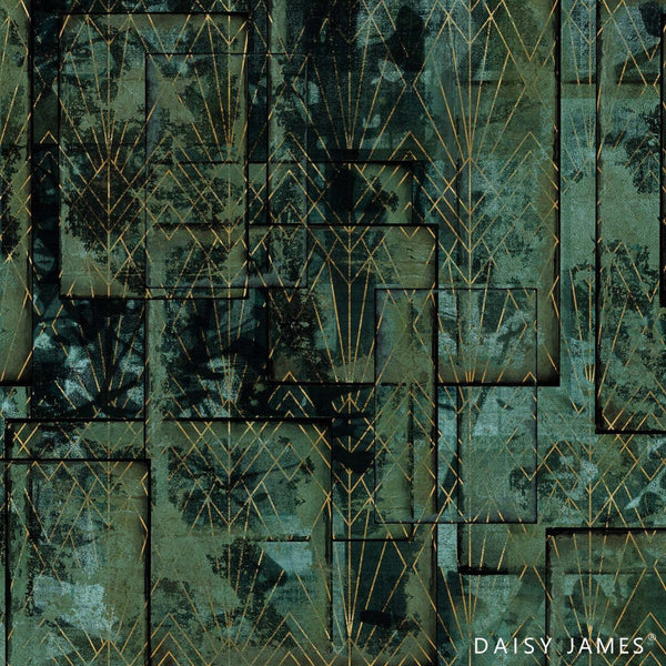 The Jade behang-behang-Daisy James-Green-Vinyl-M2-Selected Wallpapers & Interiors