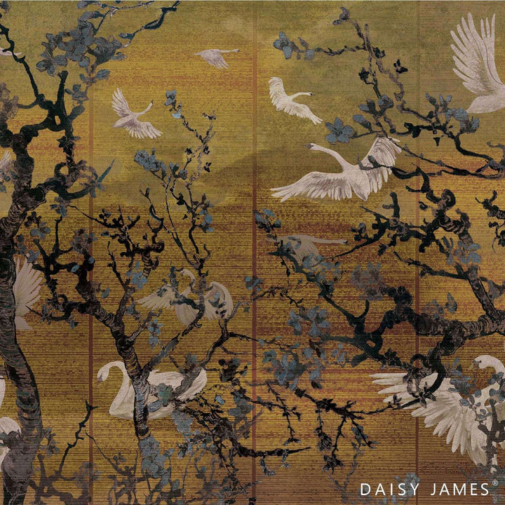The Lake Ocher-behang-Tapete-Daisy James-Ocher-Vinyl-DJ278-Selected Wallpapers