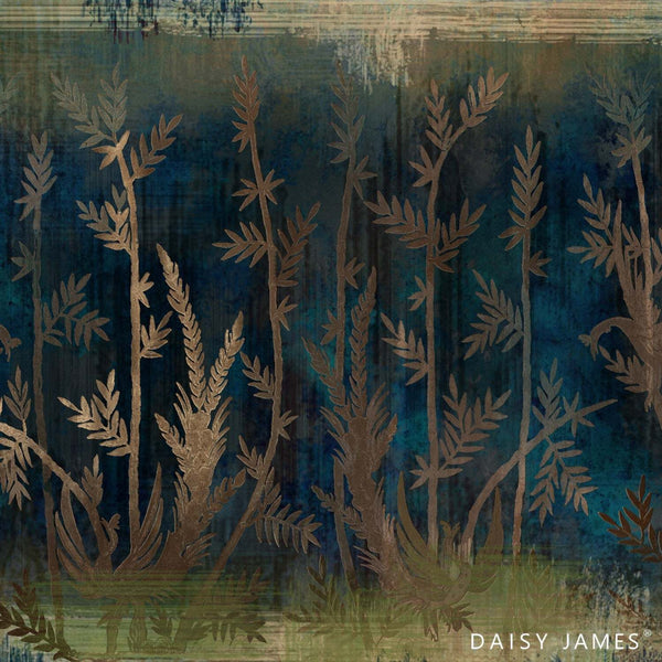 The Loom Blue behang-Behang-Daisy James-Blue-Vinyl-M2-Selected Wallpapers & Interiors