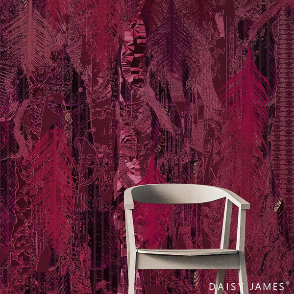 The Panache Aubergine behang-behang-Daisy James-Selected Wallpapers & Interiors