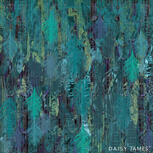 The Panache Blue behang-behang-Daisy James-Blue-Vinyl-M2-Selected Wallpapers & Interiors