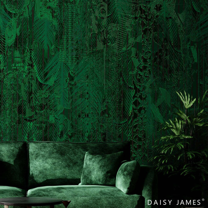 The Panache Green-behang-Tapete-Daisy James-Selected Wallpapers