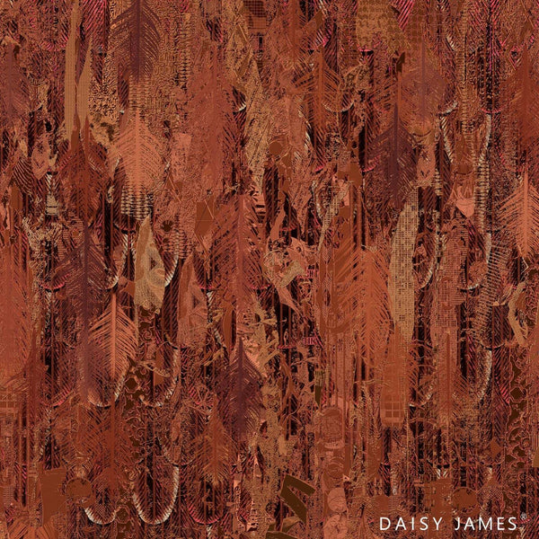 The Panache Orange behang-behang-Daisy James-Orange-Vinyl-M2-Selected Wallpapers & Interiors