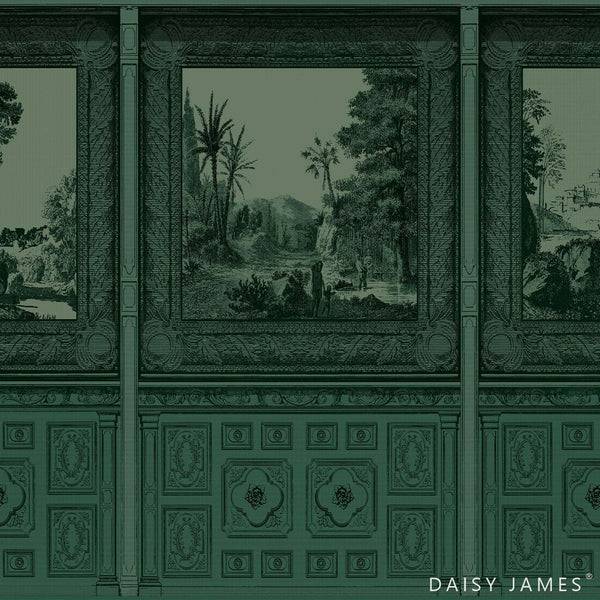 The Panel wallpaper-Daisy James-Green-Vinyl-M2-Selected Wallpapers & Interiors