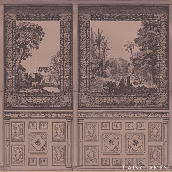 The Panel wallpaper-Daisy James-Pink-Vinyl-M2-Selected Wallpapers & Interiors