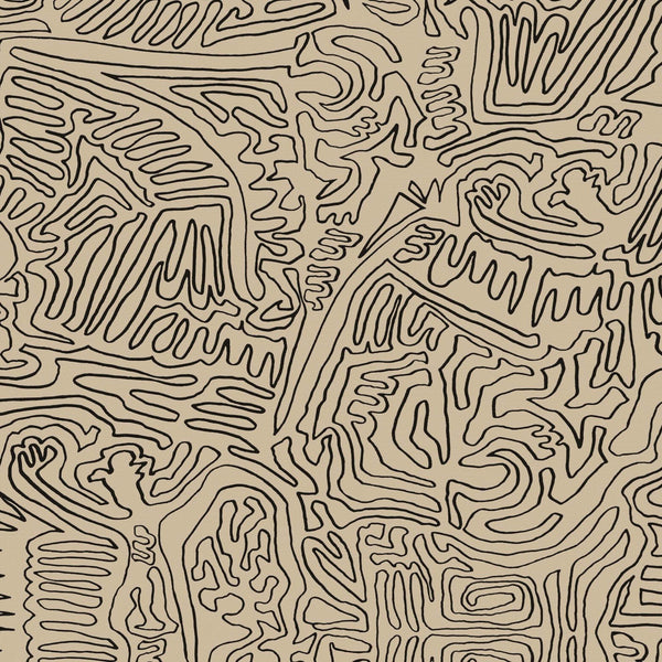 The Roam behang-Behang-Daisy James-Beige-Vinyl-M2-Selected Wallpapers & Interiors