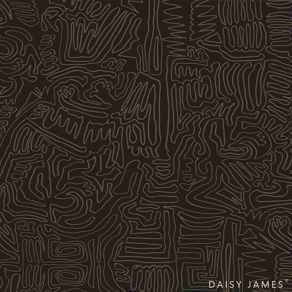 The Roam behang-Behang-Daisy James-Black-Vinyl-M2-Selected Wallpapers & Interiors