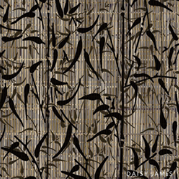 The Sumi-E behang-behang-Daisy James-Grey-Vinyl-M2-Selected Wallpapers & Interiors