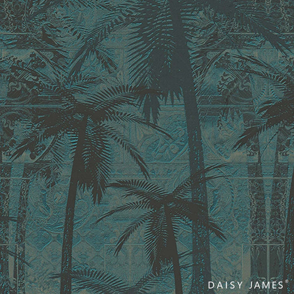 The Sunset BLVD behang-behang-Daisy James-Blue-Vinyl-M2-Selected Wallpapers & Interiors