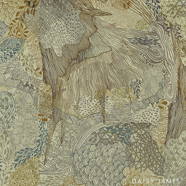 The Tribe Pattern No2 Tapete-Daisy James-Multicolor-Vinyl-M2-Selected Wallpapers & Interiors