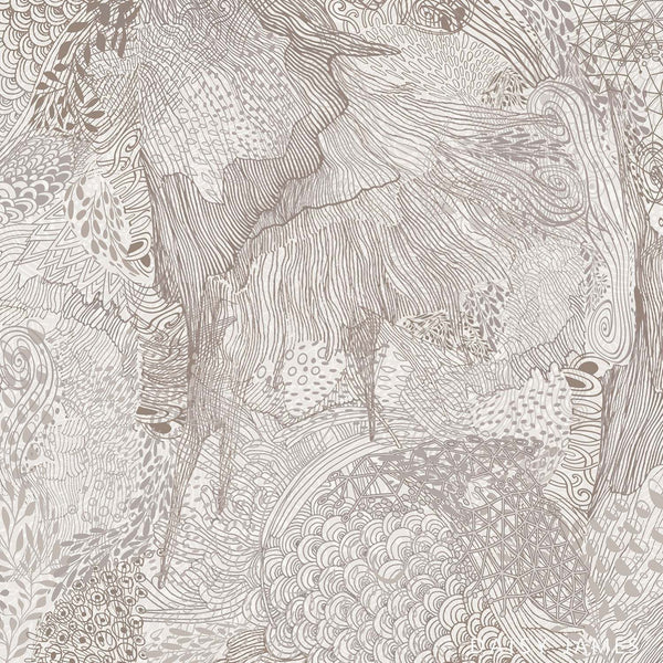 The Tribe Pattern No3 behang-behang-Daisy James-Beige-Vinyl-M2-Selected Wallpapers & Interiors