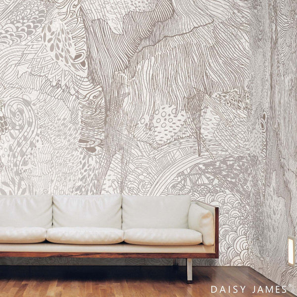 The Tribe Pattern No3-behang-Tapete-Daisy James-Selected Wallpapers
