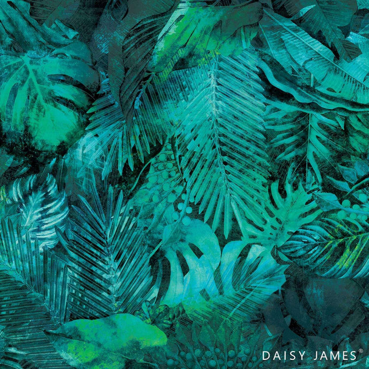 The Viridity Turqoise-Behang-Tapete-Daisy James-Vinyl-Turqoise-DJ284-Selected Wallpapers