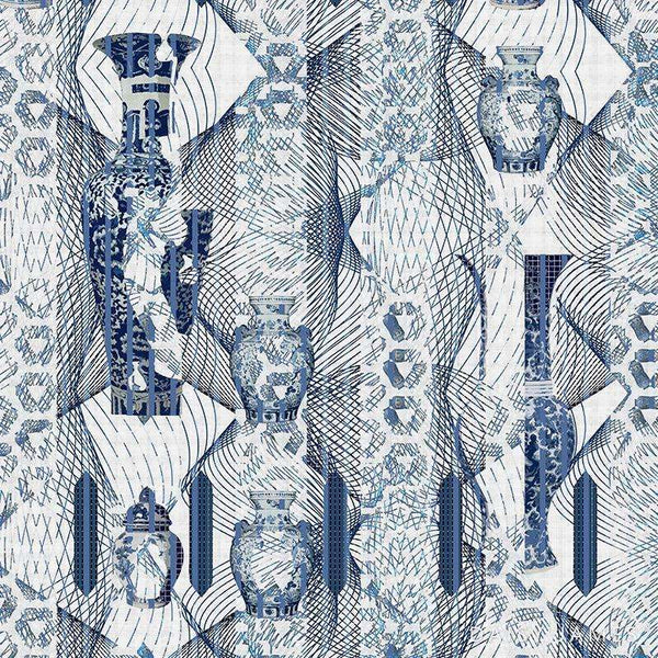 The Wares behang-behang-Daisy James-Delfts-blauw-Vinyl-M2-Selected Wallpapers & Interiors
