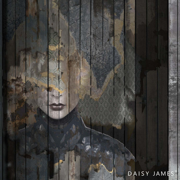 The Wooden Face behang-behang-Daisy James-Multicolor-Vinyl-M2-Selected Wallpapers & Interiors