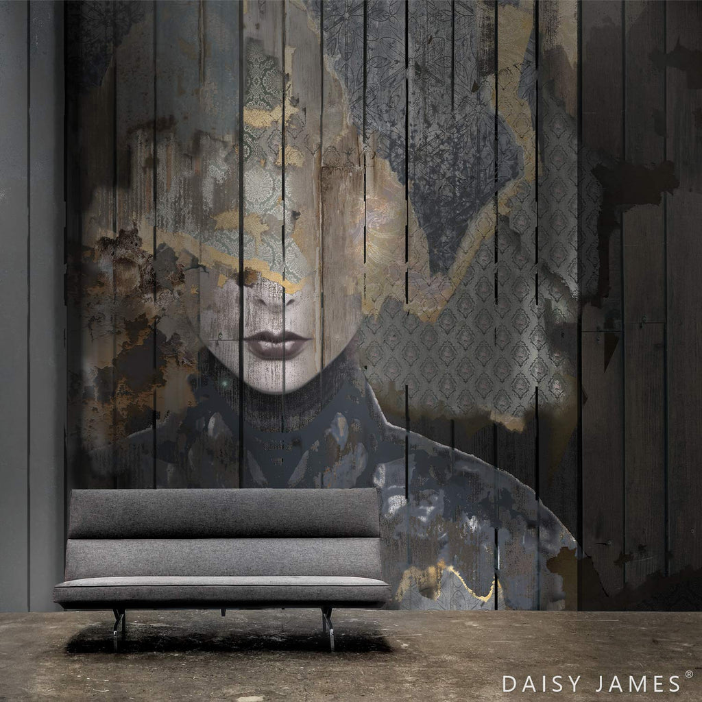 The Wooden Face-behang-Tapete-Daisy James-Selected Wallpapers