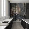 The Wooden Face Tapete-Daisy James-Selected Wallpapers & Interiors