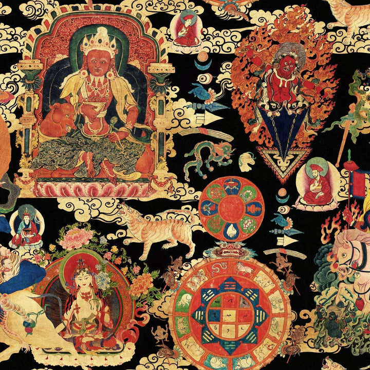 Tibetan Tapestry Metallic-behang-Tapete-Mind the Gap-Multicolor-Rol-WP20450-Selected Wallpapers