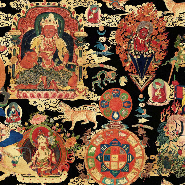 Tibetan Tapestry Metallic-behang-Mind the Gap-Multicolor-Rol-WP20450-Selected Wallpapers