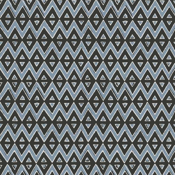 Tiburon-Behang-Thibaut-Black and Blue-Rol-T13233-Selected Wallpapers