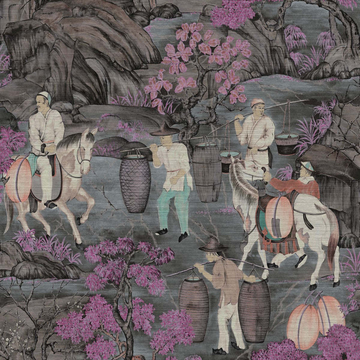 Toile de Tibet-Behang-Tapete-Arte-Pink Blossom-Meter (M1)-97690-Selected Wallpapers