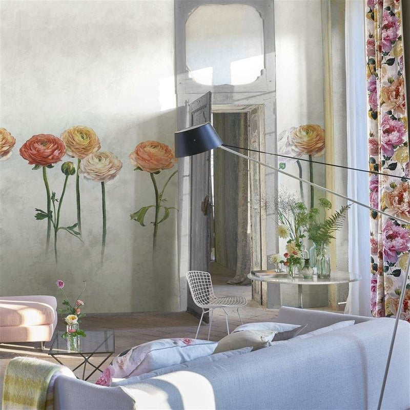 Tourangelle Scene 2 wallpaper in Peony by Designers Guild