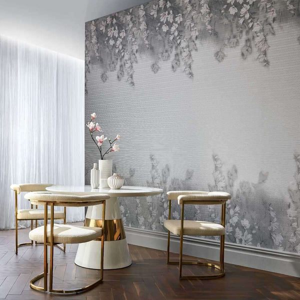Trailing Magnolia Paperweave-Wallpaper-1838 wallcoverings-Selected Wallpapers