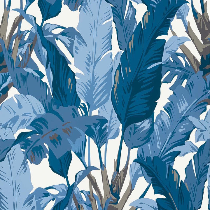 Travelers Palm-Behang-Tapete-Thibaut-Navy and White-Rol-T10126-Selected Wallpapers