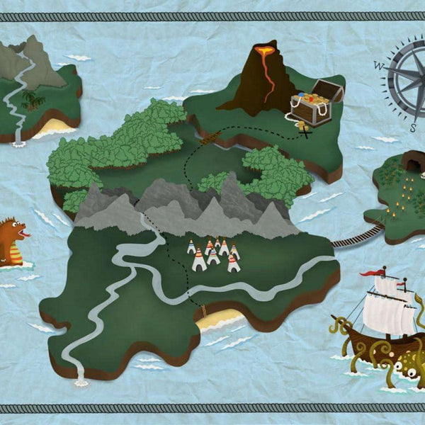 Treasure Map-wallpaper-Coordonne-Aqua-Non Woven-9700071-Selected Wallpapers