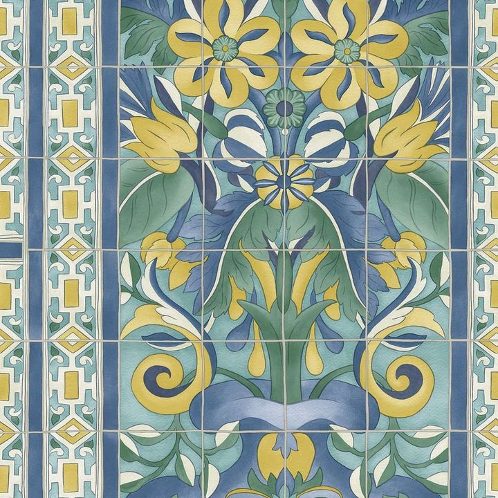 Triana-behang-Tapete-Cole & Son-Yellow & China Blue-Rol-117/5013-Selected Wallpapers