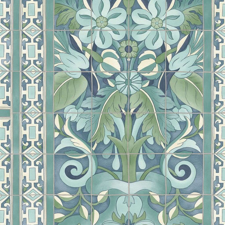 Triana-behang-Tapete-Cole & Son-Teal & Dark Teal-Rol-117/5014-Selected Wallpapers