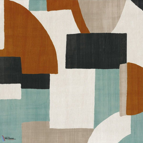 Trompe L'Oeil stof-Casamance-Celadon/Fauve-Meter (M1)-32820216-Selected Wallpapers