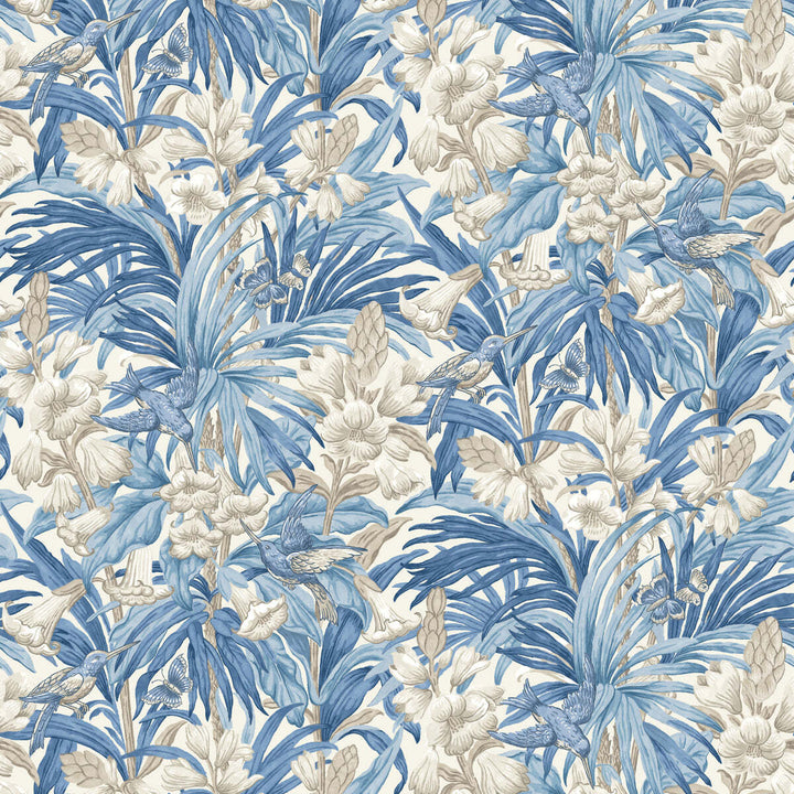 Trumpet Flowers-Behang-Tapete-GP&J Baker-Blue-Rol-BW45103.4-Selected Wallpapers