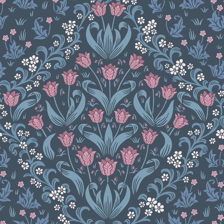 Tudor Garden-behang-Tapete-Cole & Son-Fuchsia & Blue-Rol-118/2004-Selected Wallpapers