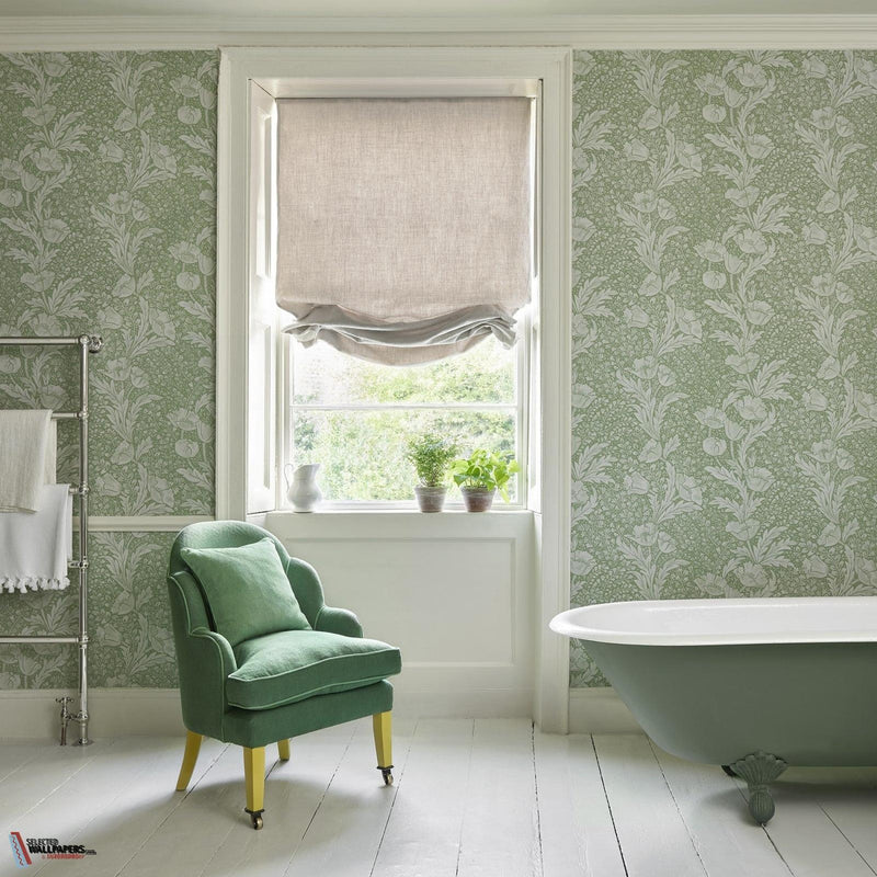 Tudor Poppy wallpaper by Liberty