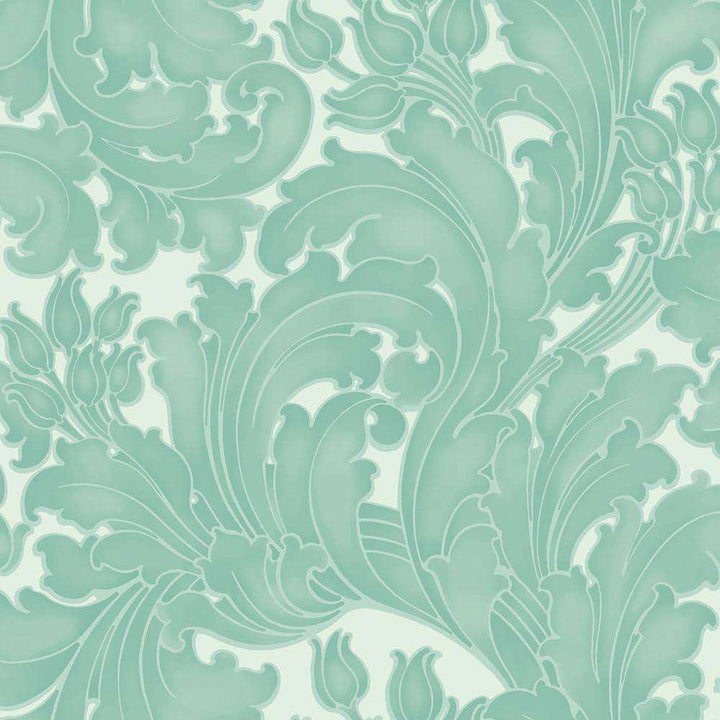 Tulip-Behang-Tapete-Little Greene-Aqua-Rol-0260TUAQUA-Selected Wallpapers