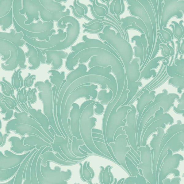 Tulip-Tapete-Little Greene-Aqua-Rolle-0260TUAQUA-Selected Wallpapers