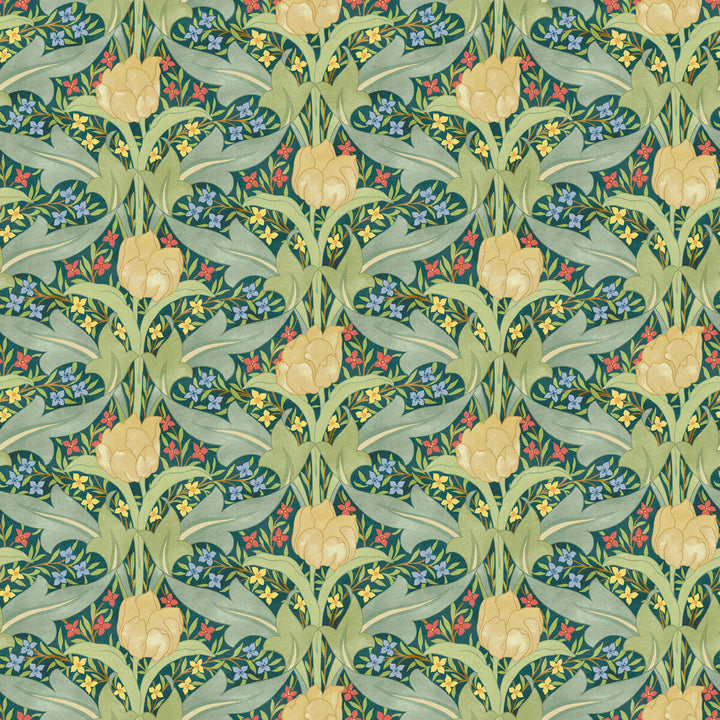 Tulip & Jasmin-Behang-Tapete-GP&J Baker-Emerald-Rol-BW45104.3-Selected Wallpapers
