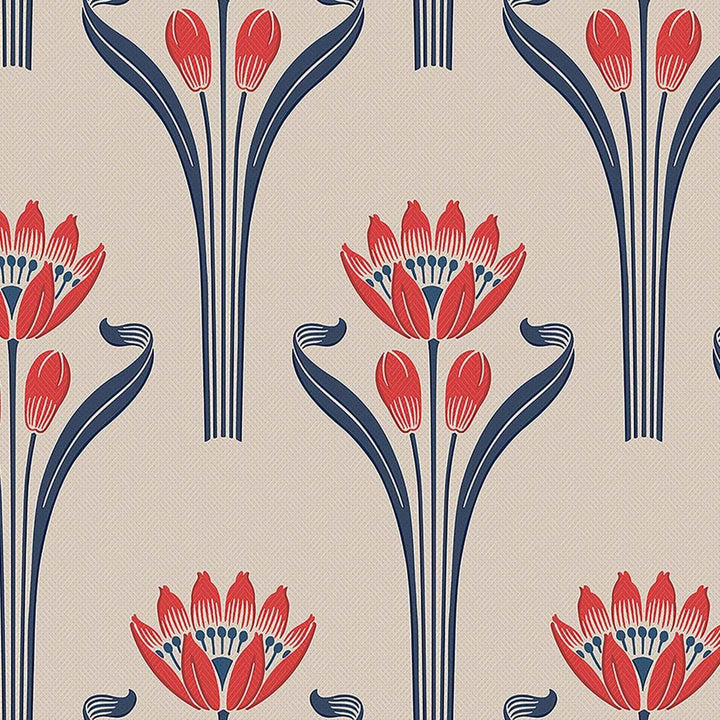 Tulipes-behang-Tapete-Isidore Leroy-Blanc Rouge-Rol-06240401-Selected Wallpapers