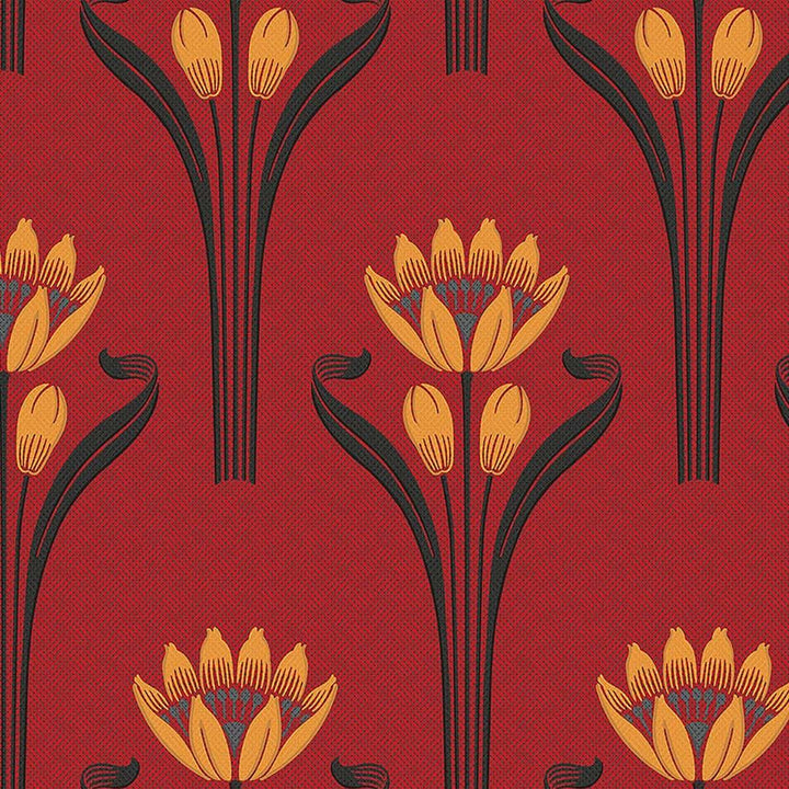 Tulipes-behang-Tapete-Isidore Leroy-Rouge-Rol-06240403-Selected Wallpapers