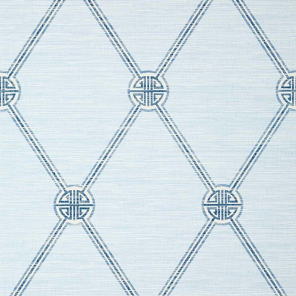 Turnberry Trellis-Behang-Tapete-Thibaut-Spa Blue-Rol-T13350-Selected Wallpapers