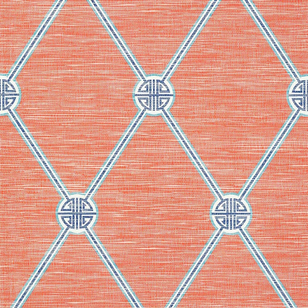 Turnberry Trellis-Behang-Tapete-Thibaut-Coral-Rol-T13353-Selected Wallpapers
