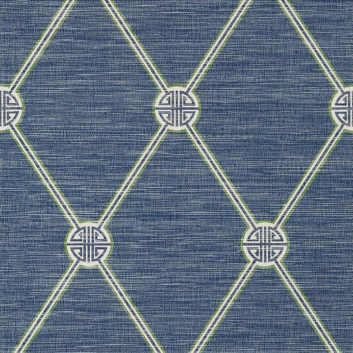 Turnberry Trellis-Behang-Tapete-Thibaut-Navy-Rol-T13354-Selected Wallpapers