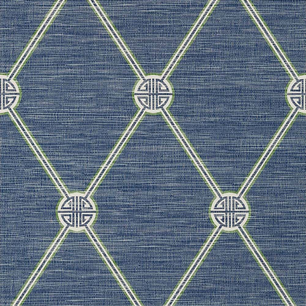 Turnberry Trellis-Behang-Tapete-Thibaut-Navy-Rol-T13354-Selected Wallpapers