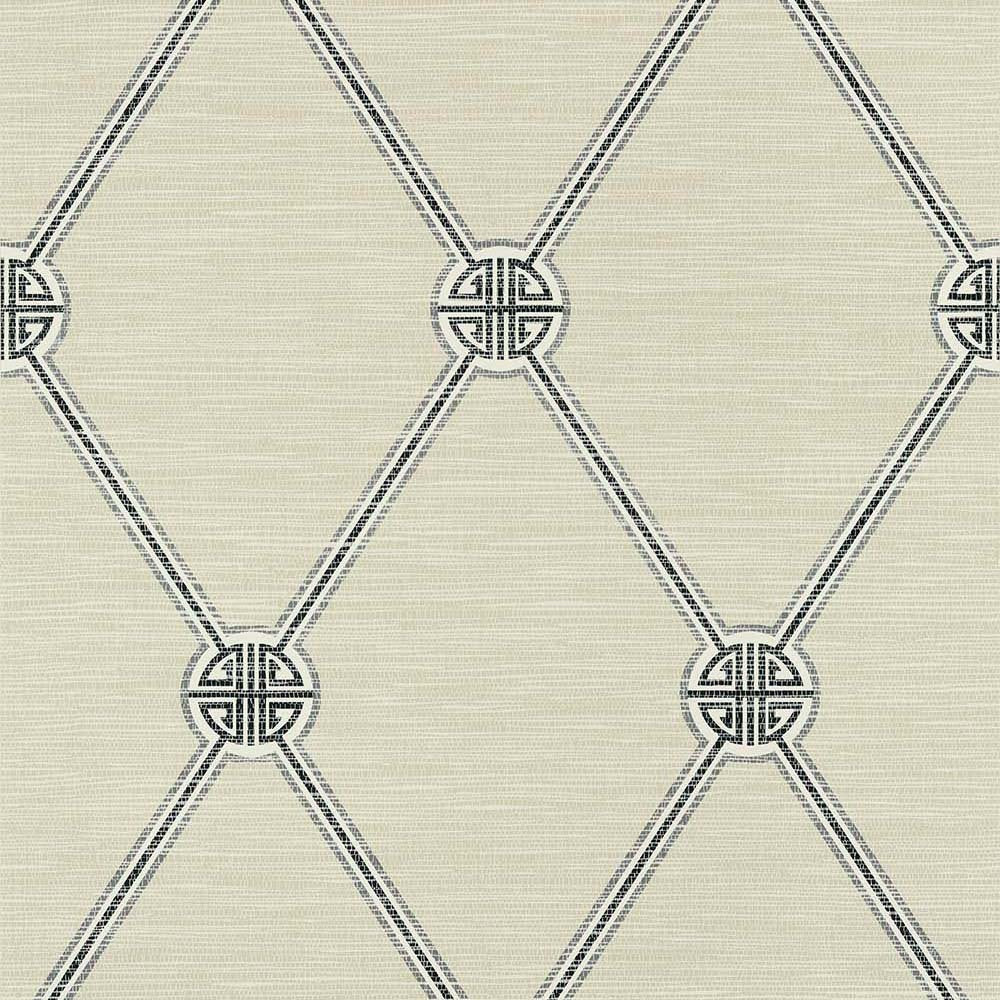 Turnberry Trellis-Behang-Tapete-Thibaut-Charcoal-Rol-T13355-Selected Wallpapers